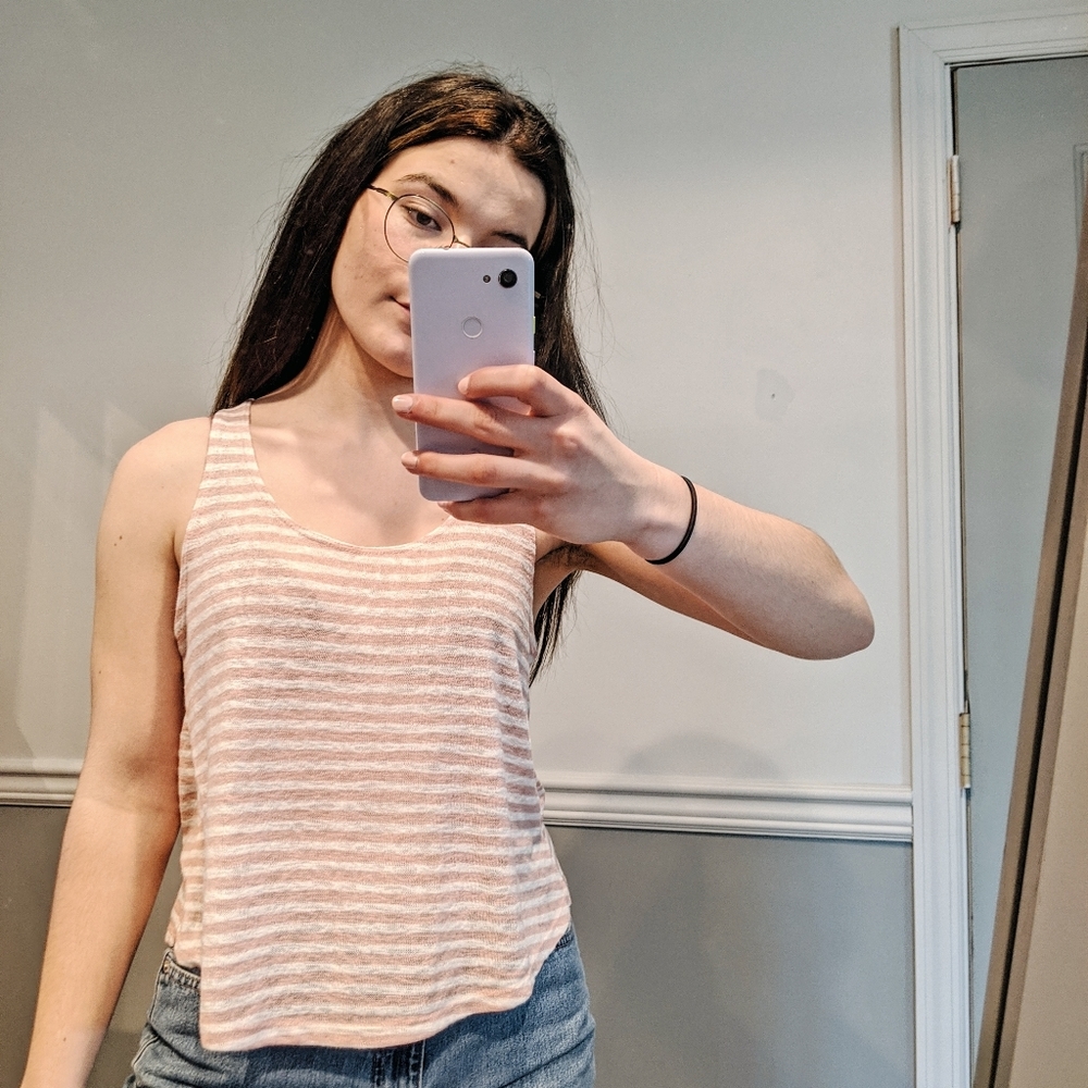Small Pink and White Forever 21 Tank Top